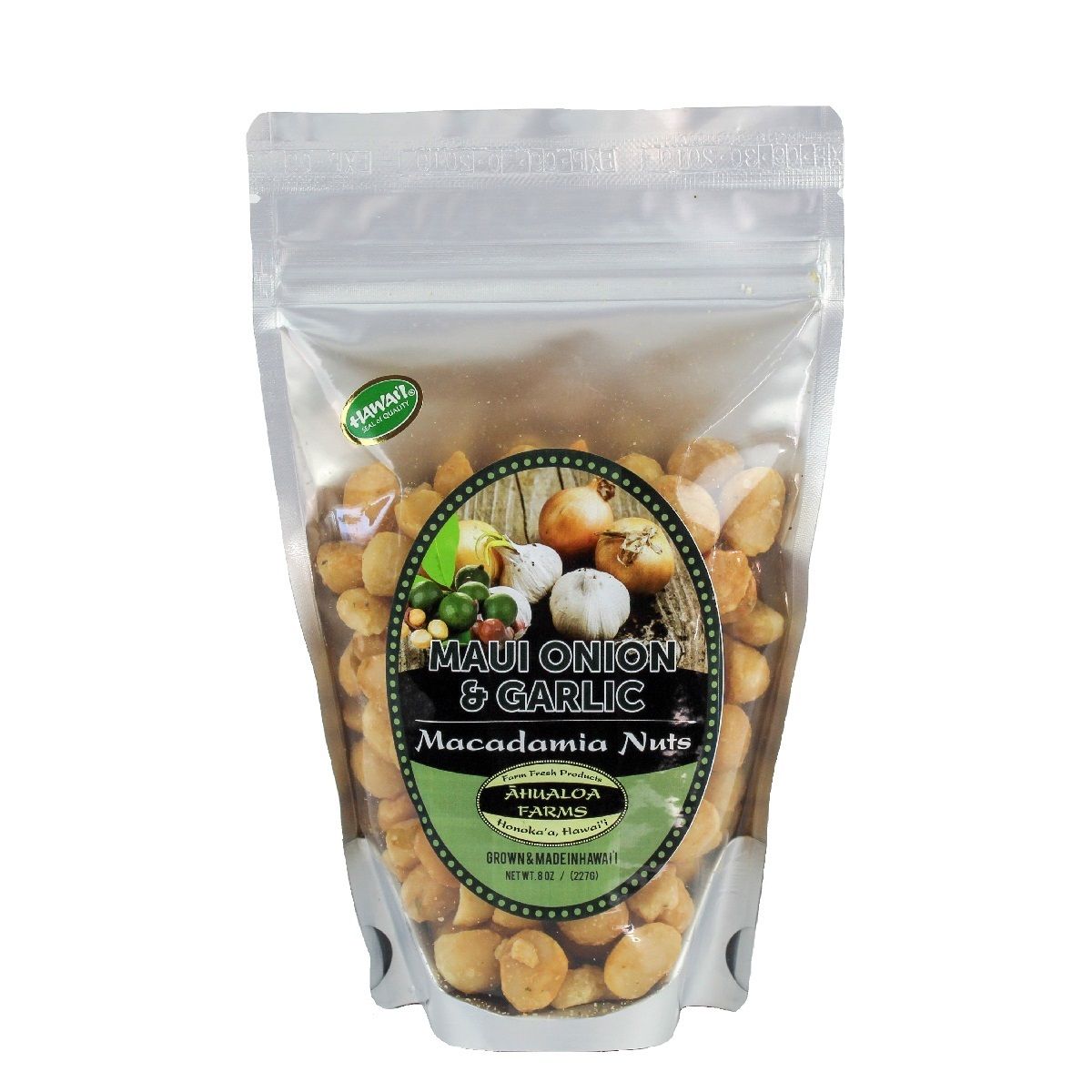 Macadamia Nuts, Ahualoa Farms - Maui Onion &amp; Garlic (8 Oz.)