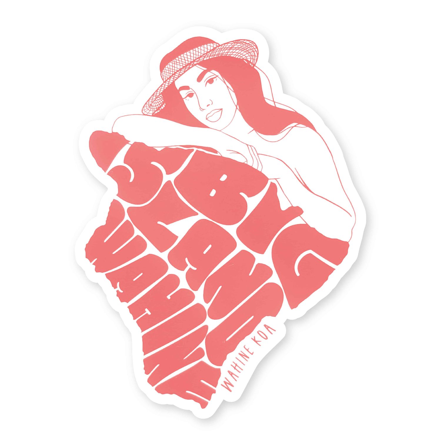 Sticker, Wahine Koa - Big Island Wahine Lehua (3&quot; x 4&quot;)