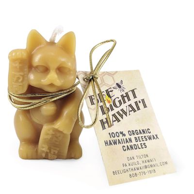 Bee Light Hawaii, Maneki Neko Beeswax Candle