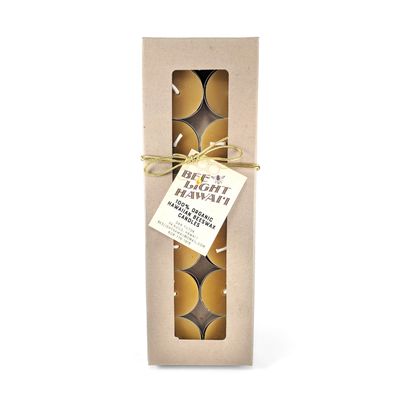 Bee Light Hawaii, Tealight Box Set Beeswax Candles (12 Pack)