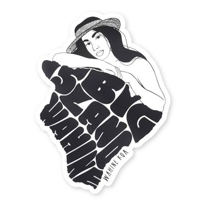 Sticker, Wahine Koa - Big Island Wahine (3&quot; x 4&quot;)