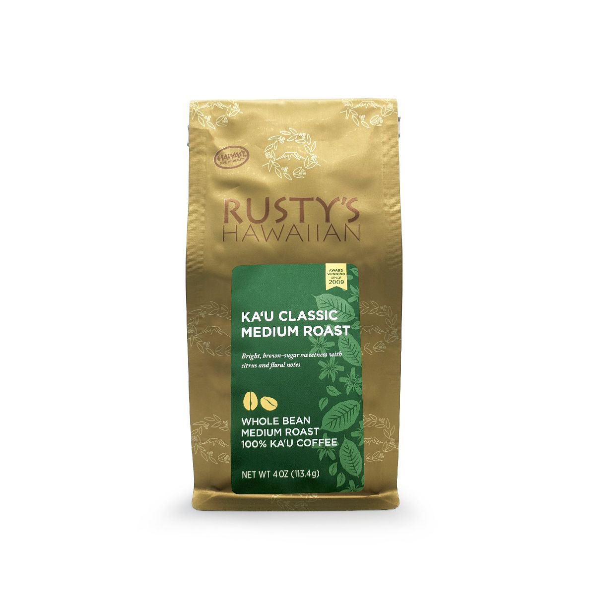 Rusty&#39;s Hawaiian, Ka&#39;u Medium Roast Whole Bean Coffee (4 Oz.)