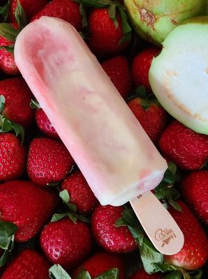 Pop Culture Artisan Pops, Strawberry Guava Creamsicle