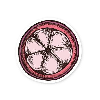 Sticker, Fruit - Mangosteen (2&quot; x 2&quot;)