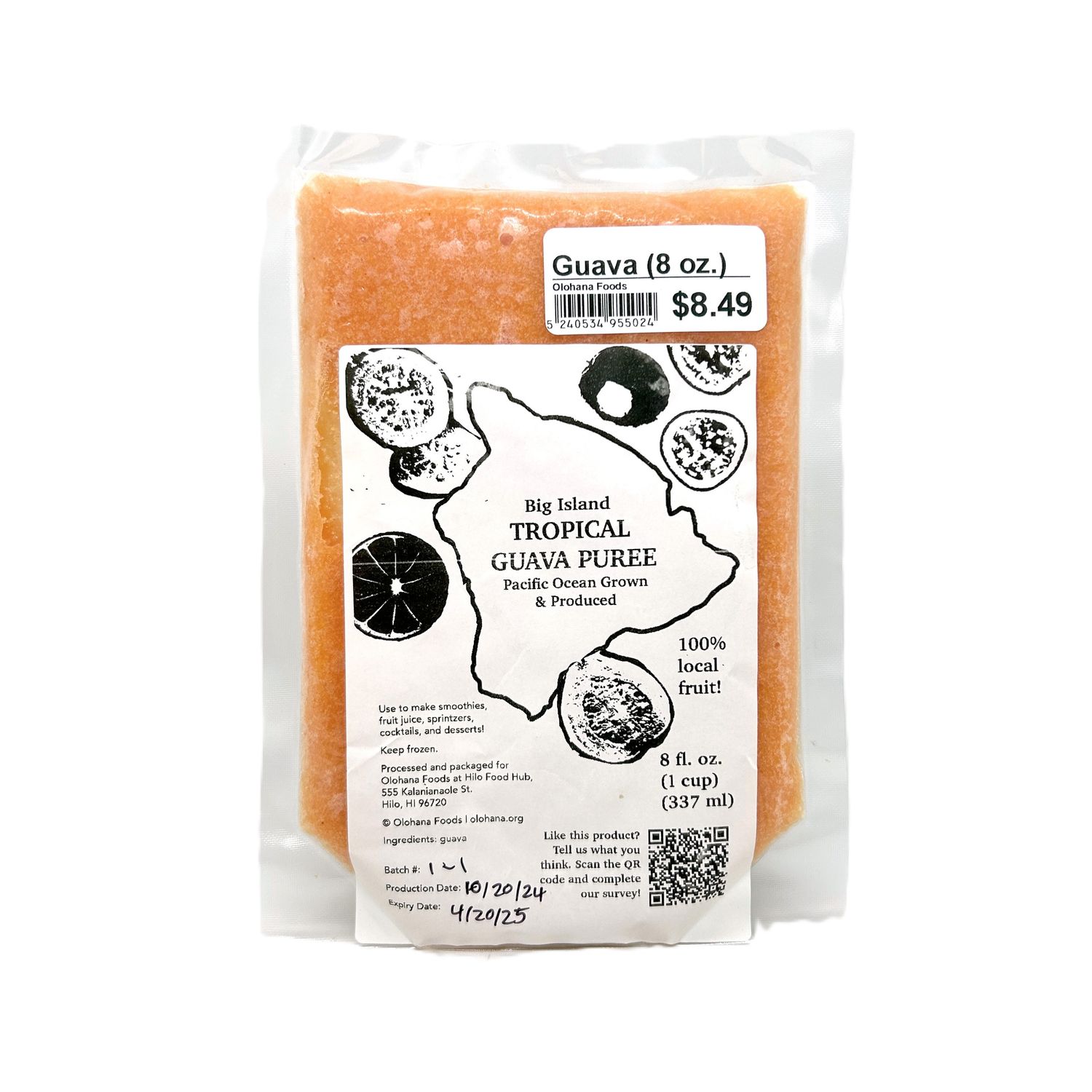 Fruit Puree, Guava, Olohana Foods (8 Oz.)