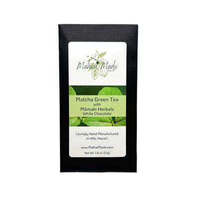 Mahiʻai Made,  Māmaki and Matcha White Chocolate Bar (1.8 Oz.)
