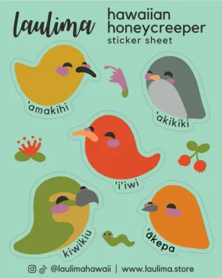 Sticker, Honeycreeper Sheet (Laulima)