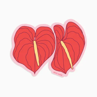 Sticker, Red Anthuriums (Nico Made)