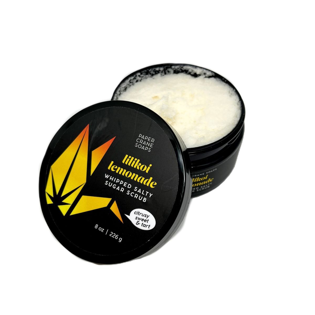 Body Scrub, Salty Sugar Scrub 8 oz. (Paper Crane Soap)