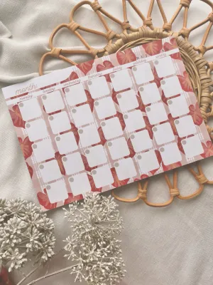 Monthly Notepad, Home Sweet Hilo Pink Palaka (Bujo Bae)