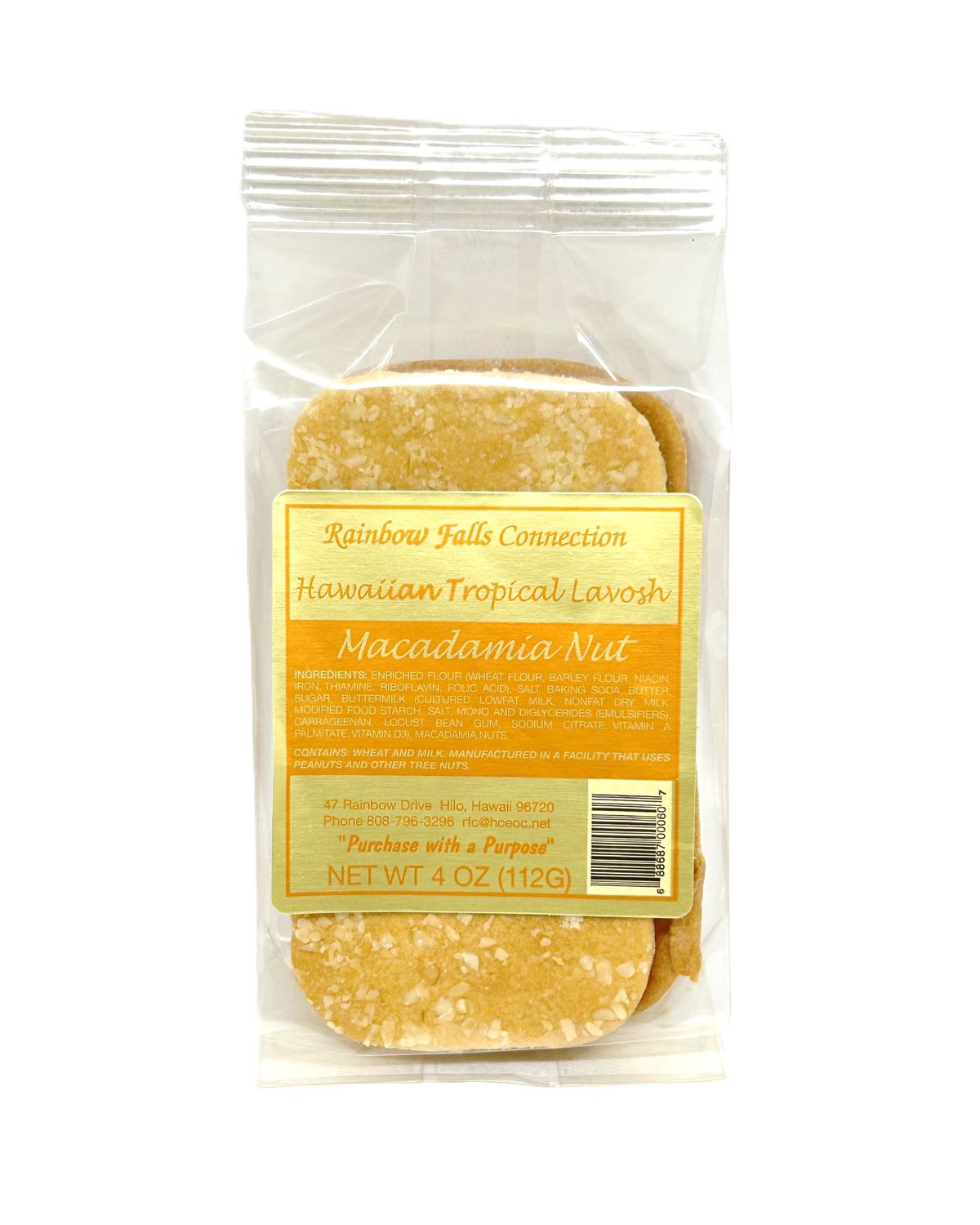 Lavosh, Macadamia Nut, Rainbow Falls Connection (4 oz)