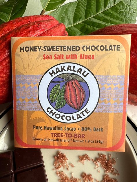 Hakalau Chocolate, Sea Salt with Alaea (1.9 Oz.)