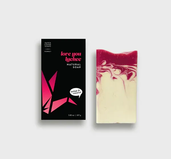 Paper Crane Soaps, Soap Bar - Love You Lychee (3.8 Oz.)
