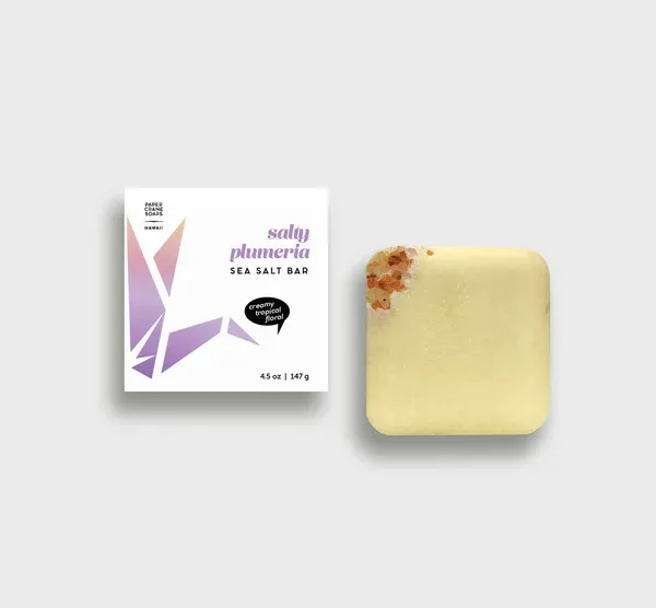 Paper Crane Soaps, Soap Bar - Salty Plumeria (4.5 Oz.)
