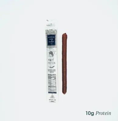 Maui Nui Venison, SUGAR FREE Peppered Jerky Stick (1 Oz)