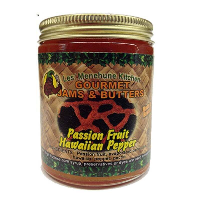 Jam, Les' Menehune Kitchen, Passion Fruit Hawaiian Chili Pepper (6.5 Oz.)