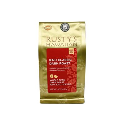Coffee, Rusty's Hawaiian, Kaʻū Dark Roast Whole Bean Coffee (7 Oz.)