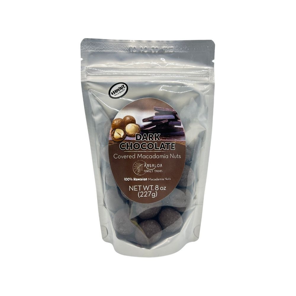 Macadamia Nuts, Āhualoa Farms, Dark Chocolate (8 Oz.)