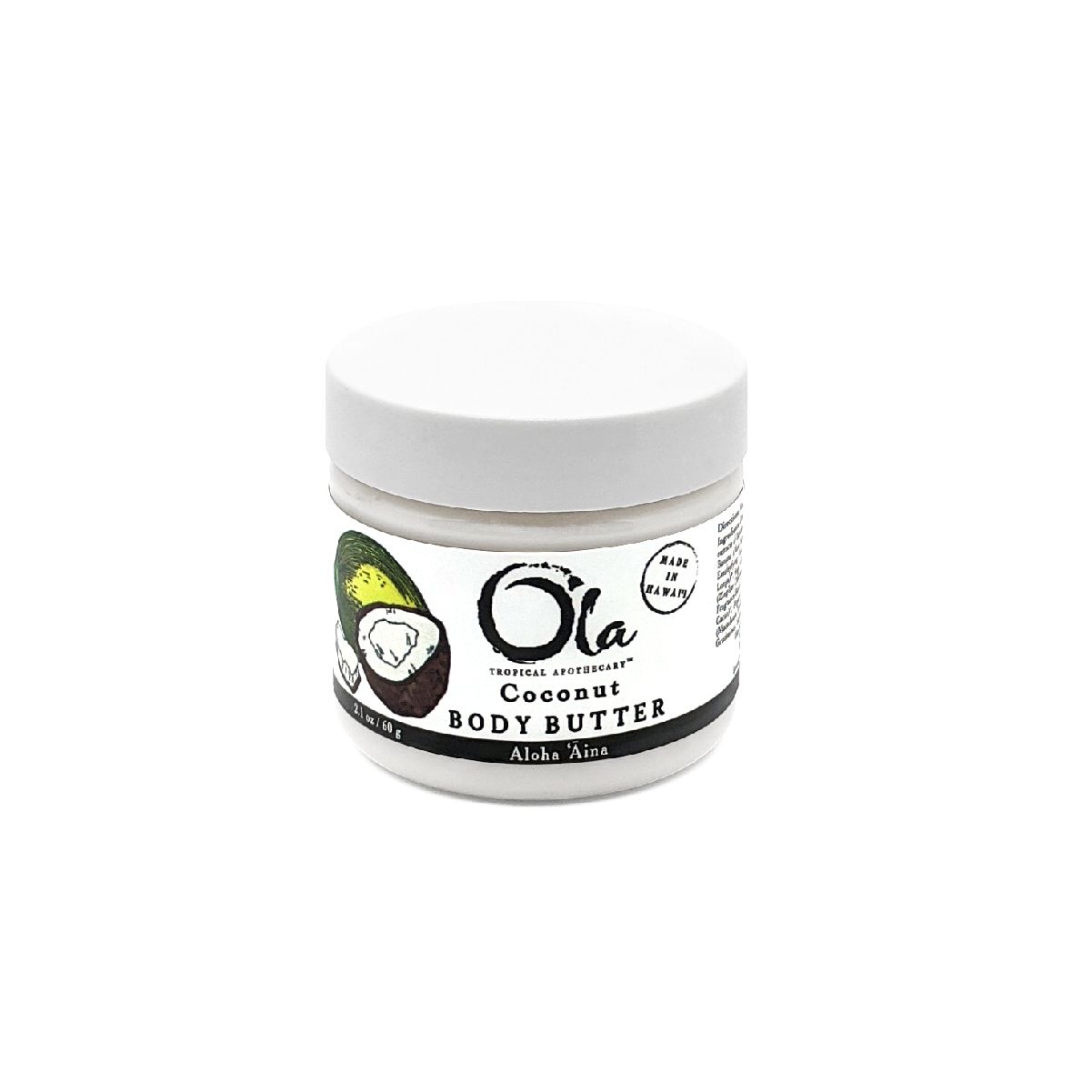 Body Butter, Ola Tropical Apothecary, Coconut (2 Oz.)