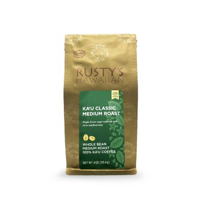 Coffee, Rusty's Hawaiian, Kaʻū Medium Roast Whole Bean Coffee (4 Oz.)