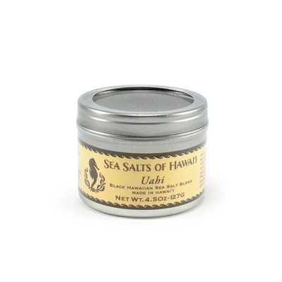 Salt, Sea Salts Of Hawaiʻi Metal Tin - Coarse Uahi Charcol Sea Salt (4.5 Oz.)