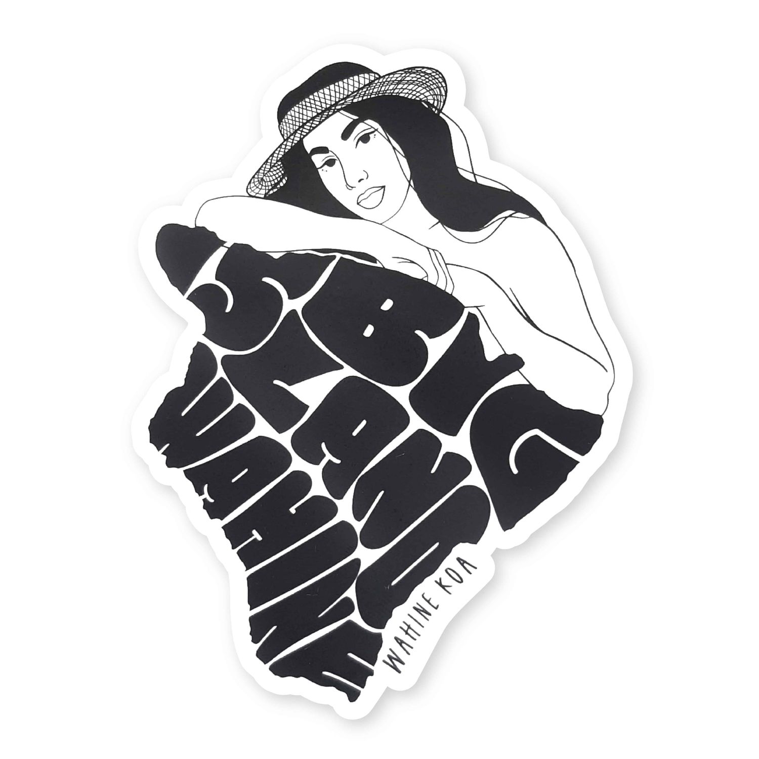 Sticker, Wahine Koa, Big Island Wahine (Black)