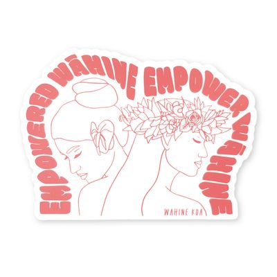 Sticker, Wahine Koa, Empowered Wahine (Pink)