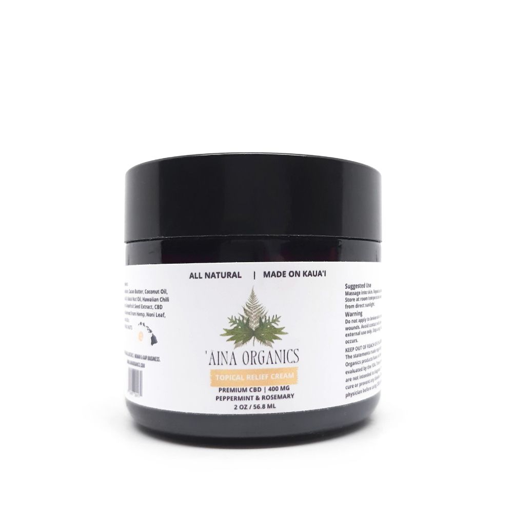 Body Butter, ʻĀina Organics, CBD Topical Relief Cream, 800mg (2 Oz.)
