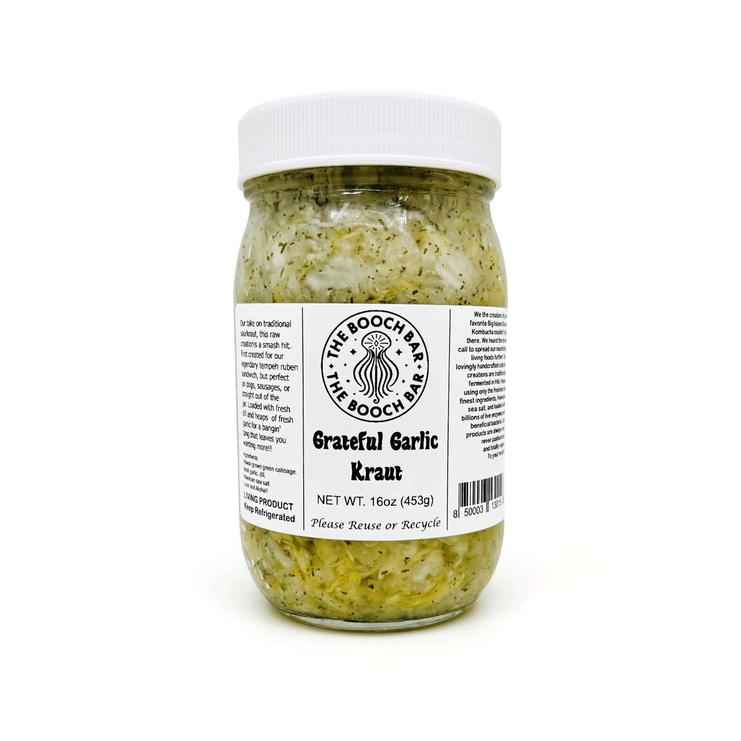 Sauerkraut, Big Island Booch, Grateful Garlic (16 Oz.)