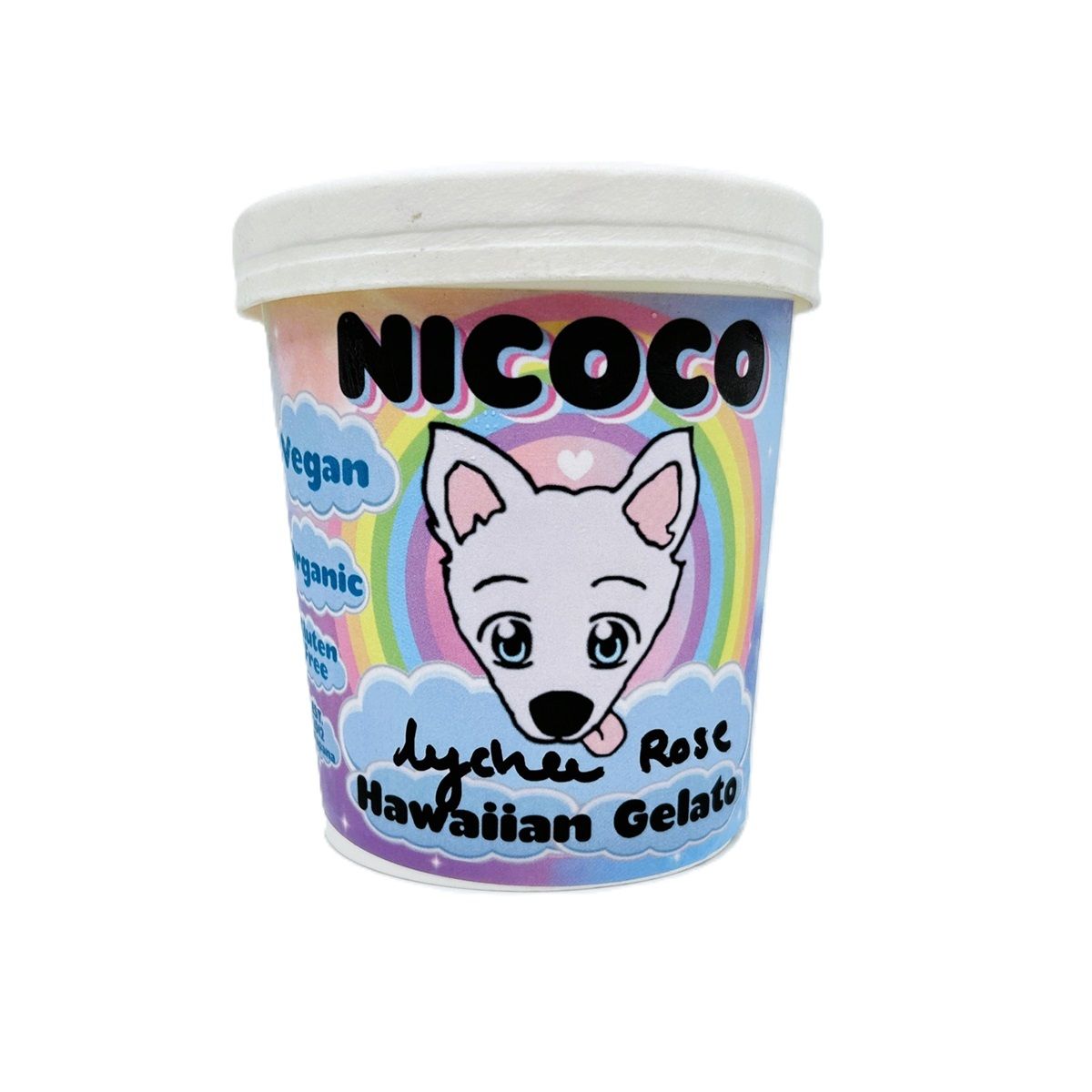 Ice Cream, Nicoco, Dairy Free Lychee Rose (16 Oz.)