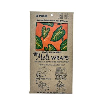 Beeswax Food Wraps , Meli Wraps, Kalo (3-Pack)