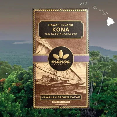 Chocolate Bar, Mānoa Chocolate Co., Kona 70% (2.1 oz.)