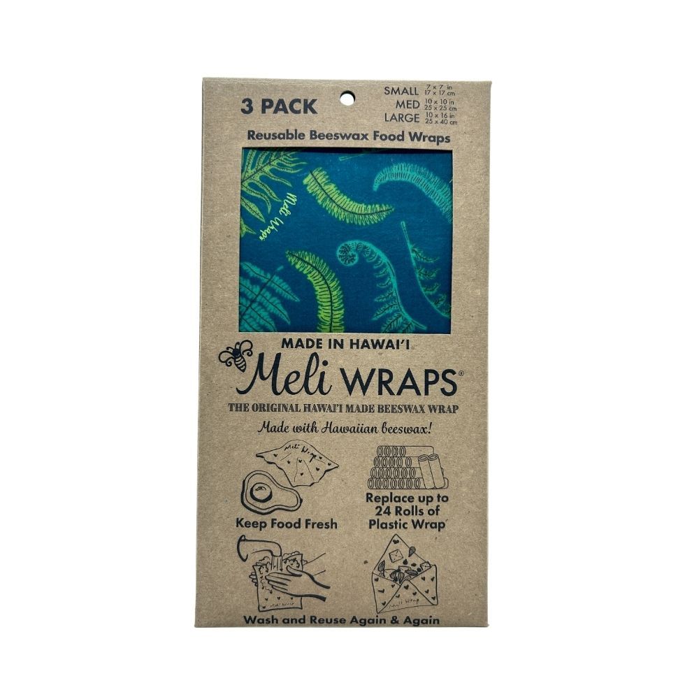 Beeswax Food Wraps , Meli Wraps, Fern (3-Pack)