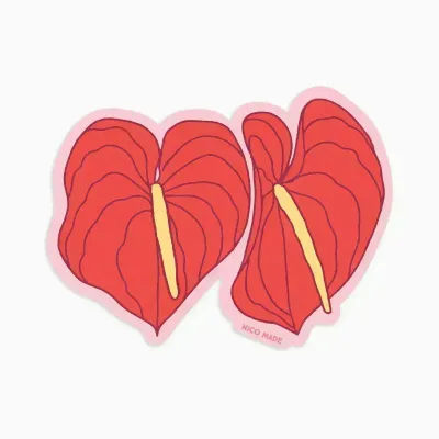 Sticker, Nico Made, Red Anthuriums