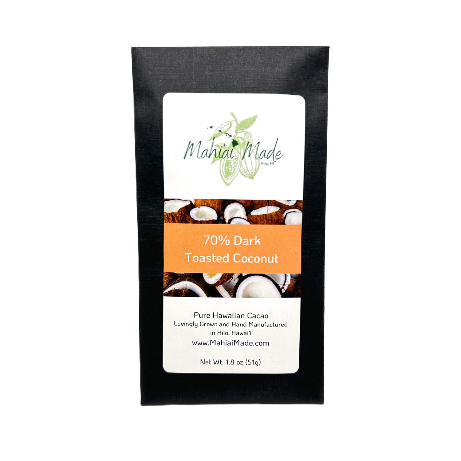 Chocolate Bar, Mahiʻai Made, Toasted Coconut (1.8 Oz.)