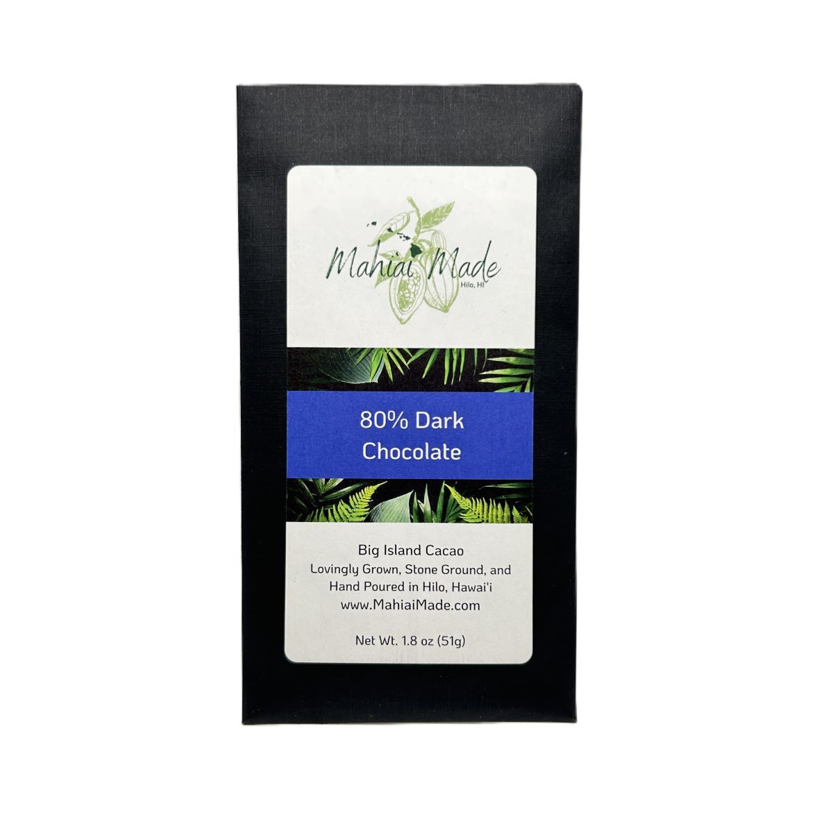 Chocolate Bar, Mahiʻai Made, 80% Dark Chocolate (1.8 Oz.)