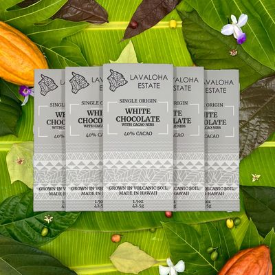 Chocolate Bar, Lavaloha, White Chocolate 40% Cacao (1.5 Oz.)