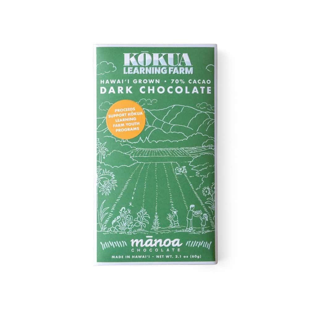 Chocolate Bar, Mānoa Chocolate Co., Kōkua Hawaiʻi Foundation 70% Dark (2.1 oz.)