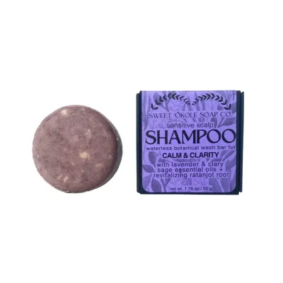 Sweet ʻŌkole Soap Co, Shampoo Bar, Lavender Clary Sage (1.76 Oz.)