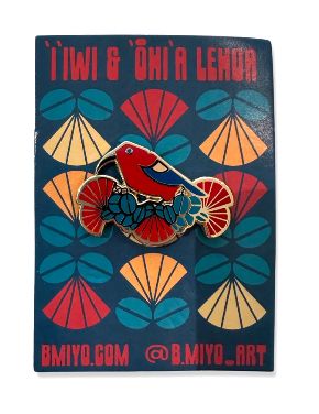 Pin, ʻIʻiwi and ʻŌhiʻa Lehua (B. Miyo Art)