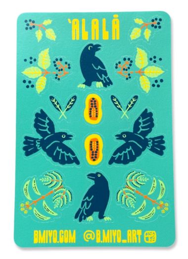 Sticker, ʻAlalā Sheet (B. Miyo Art)