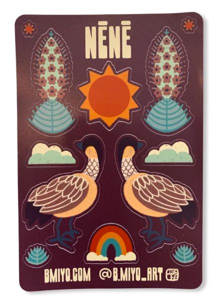Sticker, Nēnē Sheet (B. Miyo Art)