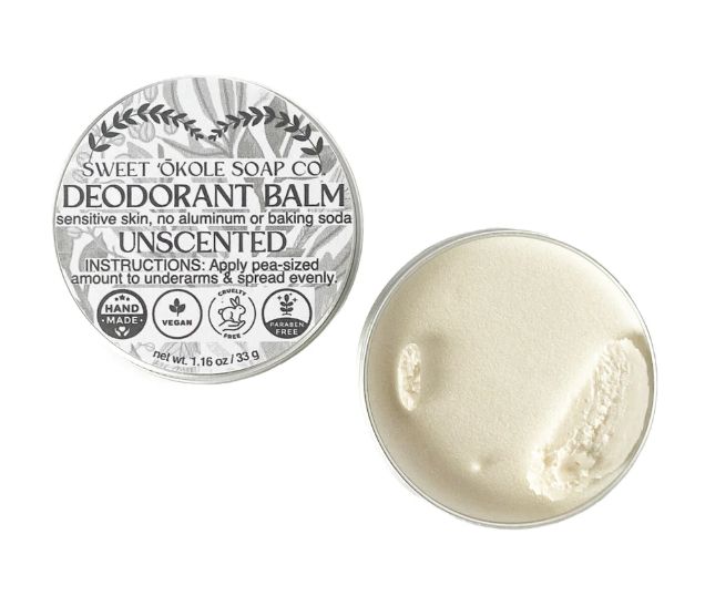Sweet ʻŌkole Soap Co, Natural Deodorant, Unscented (33 g.)