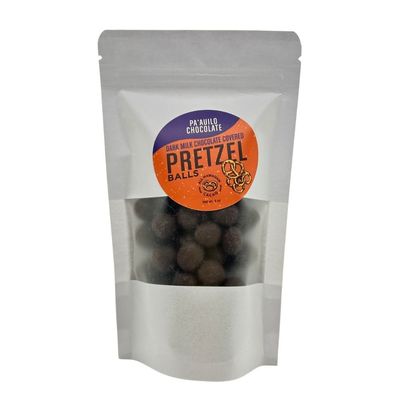 Chocolate, Paʻauilo Chocolate Co, Dark Milk Chocolate Covered Pretzel Balls (4 Oz.)
