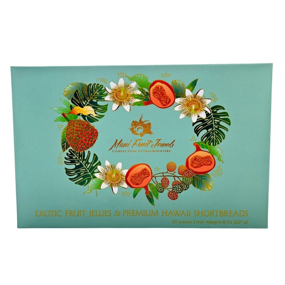 Cookies &amp; Fruit Jellies, Maui Fruit Jewels, 12-Piece Assorted Shortbread &amp; 8-Piece Assorted Fruit Jellies Set