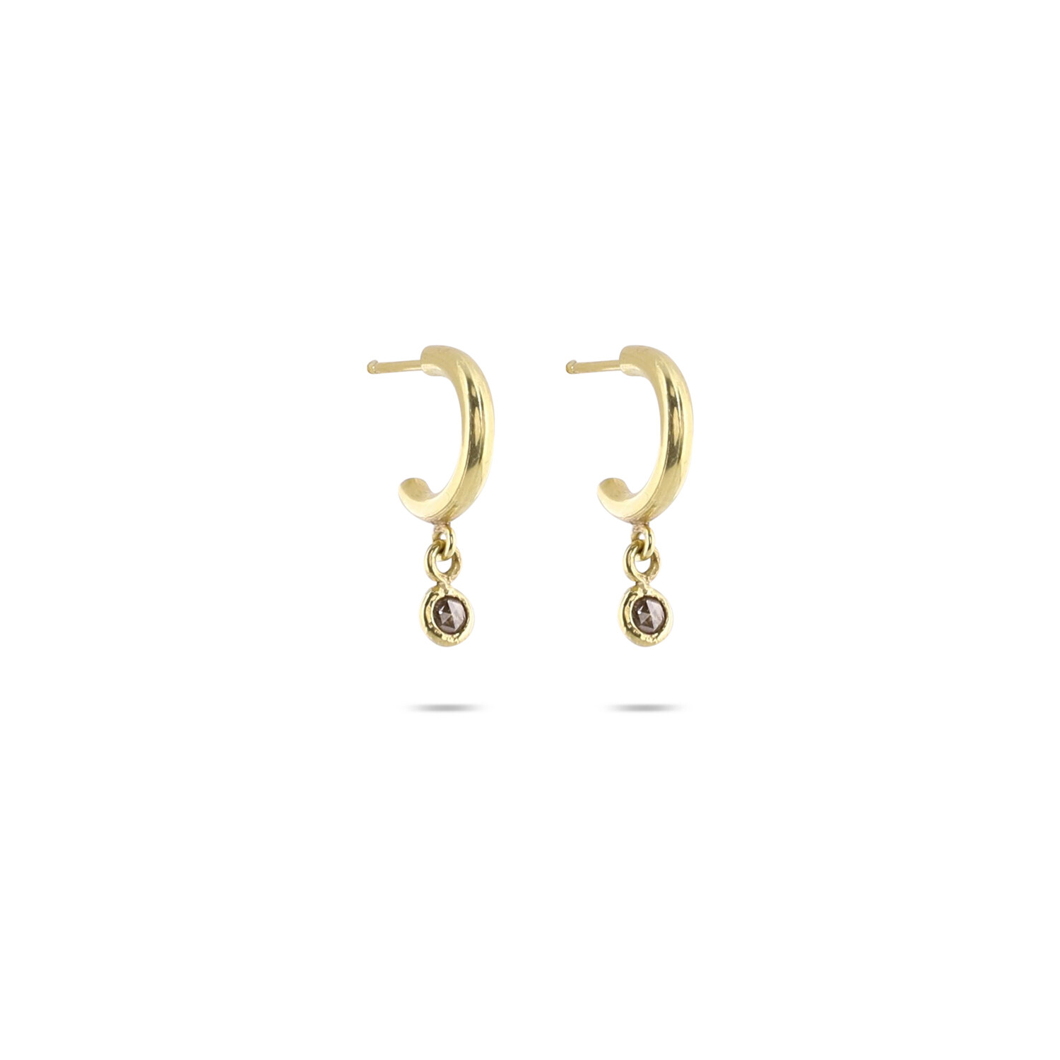 Plain Gold Hoops with Diamonds