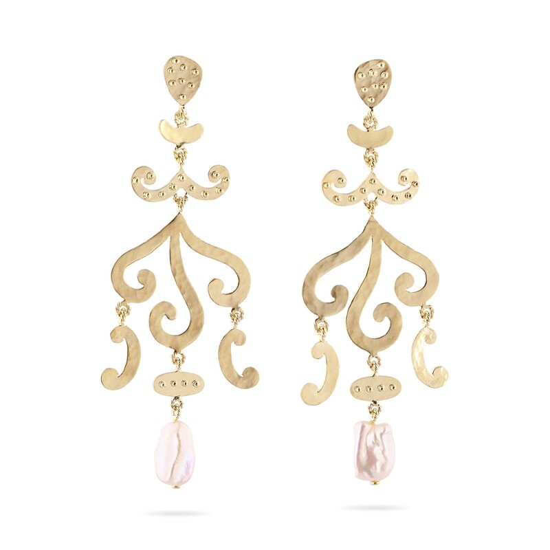Coral Dance Large Earrings