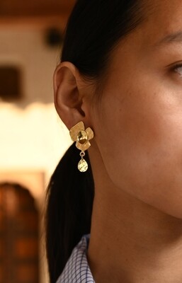 Moringa Flower Stud Dangle Earrings