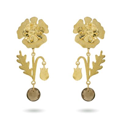 Cosmos Joy Earrings - Smokey Quartz