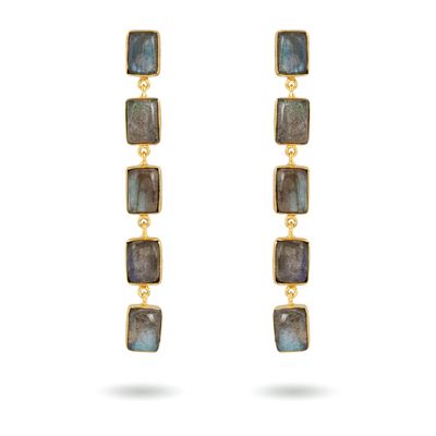Kandahari Earrings - Labradorite
